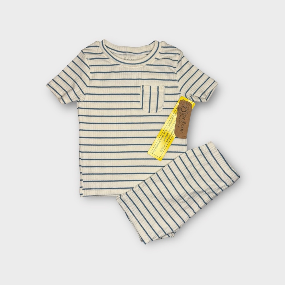 Poppy & Clay Striped Organic Short Pajama Set